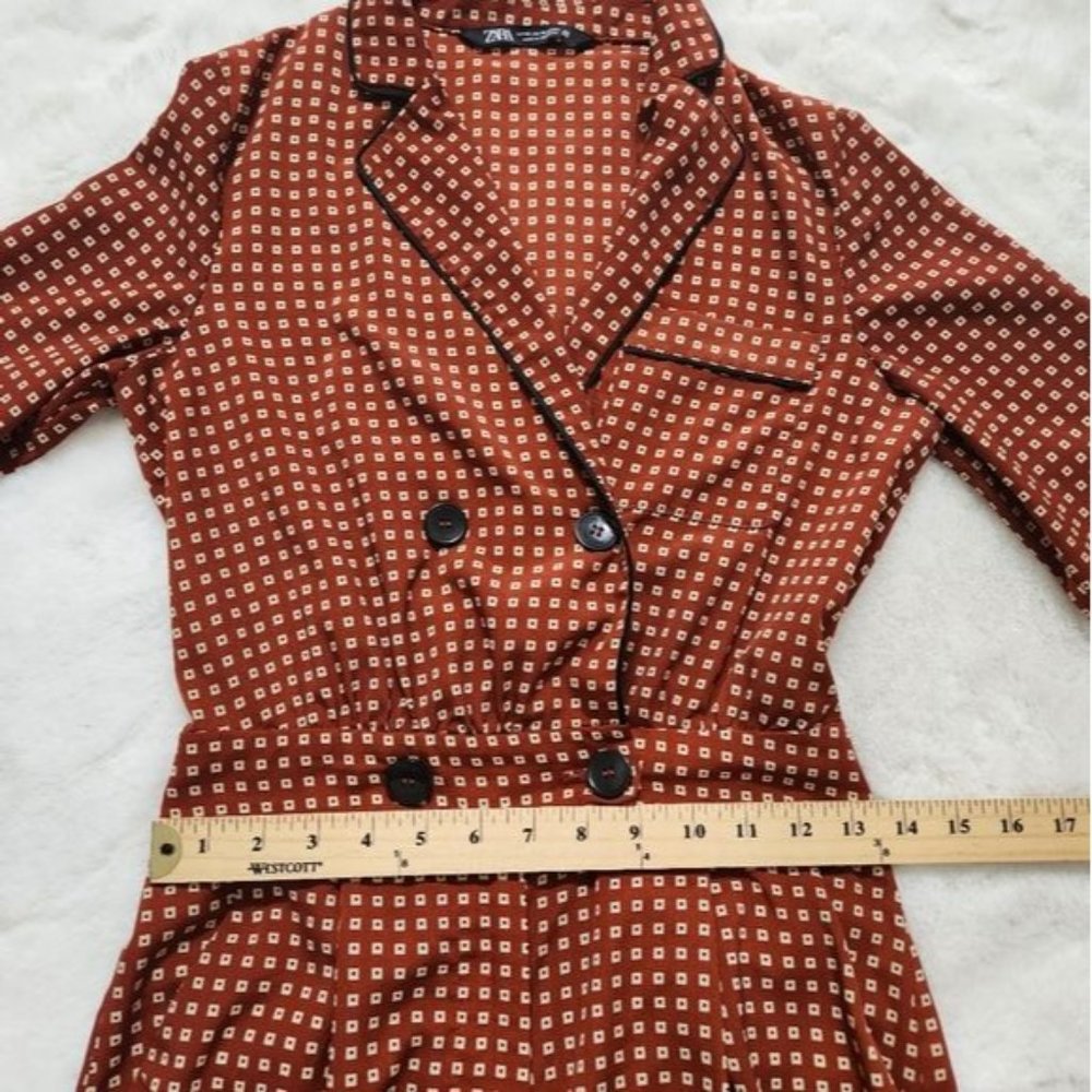 RARE Zara Double Breasted Plaid Jumpsuit - Picture 7 of 16